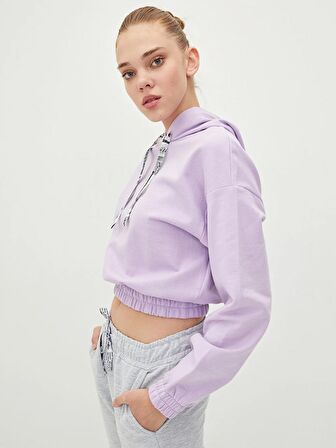 Düz Uzun Kollu Kadın Hoodie