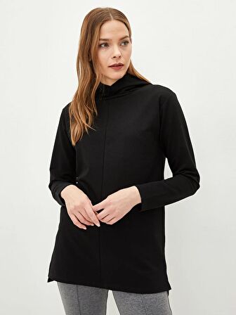 Düz Uzun Kollu Kadın Hoodie
