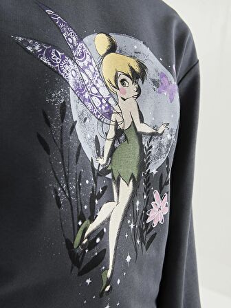 Bisiklet Yaka Faires Baskılı Uzun Kollu Kadın Sweatshirt