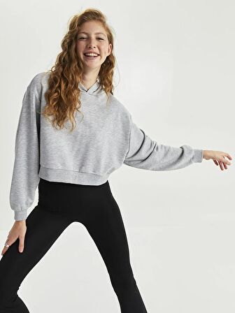 Düz Uzun Kollu Kadın Hoodie