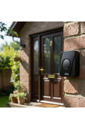 4 Adet Kablosuz Kapı Zili – Su Geçirmez Siyah, LED Işıklı İç Ve Dış Kullanım, Wireless Doorbell