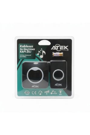 4 Adet Kablosuz Kapı Zili – Su Geçirmez Siyah, LED Işıklı İç Ve Dış Kullanım, Wireless Doorbell