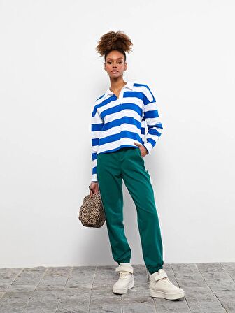 Beli Lastikli Cep Detaylı Kadın Jogger Eşofman Altı