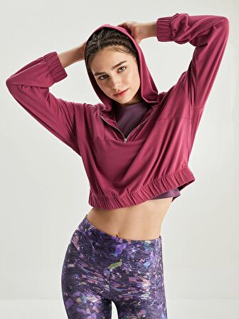 Düz Uzun Kollu Kadın Hoodie