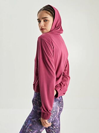 Düz Uzun Kollu Kadın Hoodie