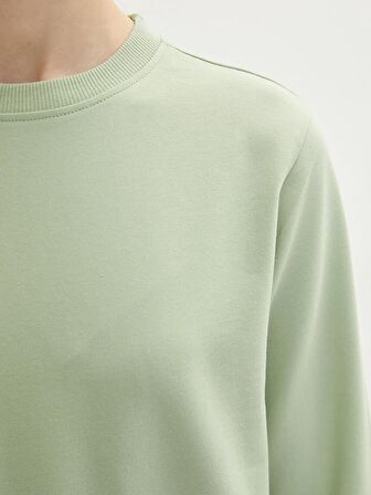 Bisiklet Yaka Düz Oversize Kadın Sweatshirt Tunik