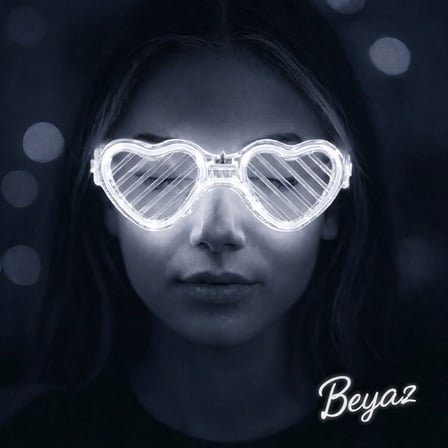Beyaz LED Işıklı Kalp Gözlük – 3 Modlu Parti & Glow Gözlüğü Şık Aksesuar Gece Aksesuarı Sosyal Medya