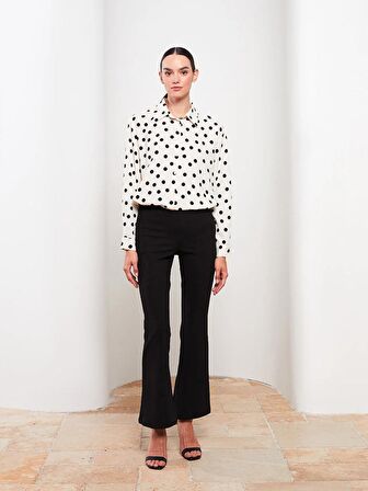 Puantiyeli Uzun Kollu Kadın Gömlek Tunik