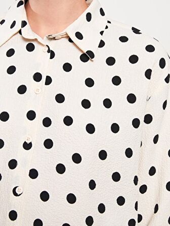 Puantiyeli Uzun Kollu Kadın Gömlek Tunik