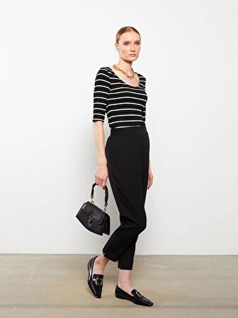 Kadın Standart Fit Düz Pantolon