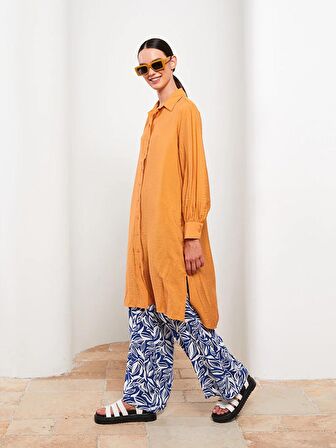 Düz Uzun Kollu Kadın Gömlek Tunik