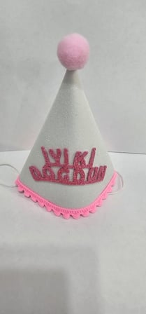 Premium Hatıra Parti Süsleri İYİ Kİ DOĞDUN BEYAZ PEMBE KEÇE BEBEK ŞAPKASI