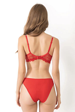 STORMED İç Giyim Kadın Dantelli Askıları Taşlı Destekli Sütyen Takımı 3020