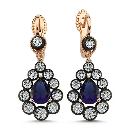 0.29 Karat Safir Renkli Elmas Küpe