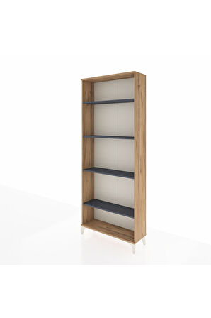 Arges Dolap 4 Raflı 88x30x221 Çam-Antrasit