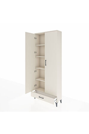 Arges Dolap 5 Raflı Tek Çekmeceli 2 Kapaklı 88x30x221 Aytaşı-Aytaşı