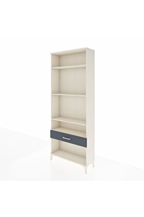 Arges Dolap 4 Raflı Tek Çekmeceli 88x30x221 Aytaşı-Antrasit