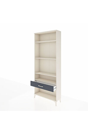Arges Dolap 4 Raflı Tek Çekmeceli 88x30x221 Aytaşı-Antrasit