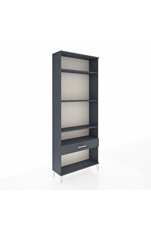 Arges Dolap 4 Raflı Tek Çekmeceli 88x30x221 Antrasit-Antrasit