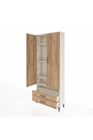 Arges Dolap 5 Raflı 2 Çekmeceli 2 Kapaklı 88x30x221 Aytaşı-Çam