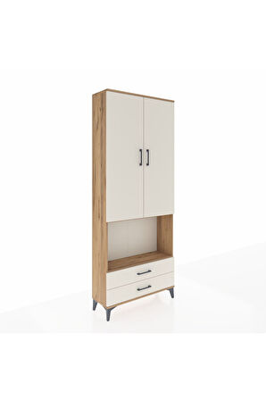 Arges Dolap 3 Raflı 2 Çekmeceli Tek Askılı 88x30x221 Çam-Aytaşı