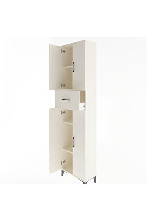 Arges Dolap 4 Raflı Tek Çekmeceli 4 Kapaklı 60x30x243 Aytaşı-Aytaşı