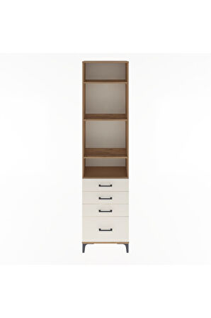 Arges Dolap 4 Raflı 4 Çekmeceli 60x30x243 Çam-Aytaşı