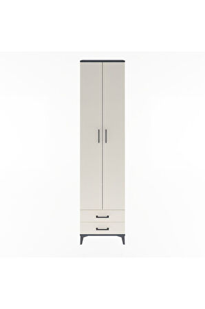Arges Dolap 5 Raflı 2 Çekmeceli 2 Kapaklı 60x30x243 Antrasit-Aytaşı