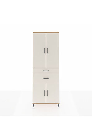 Arges Dolap 4 Raflı 2 Çekmeceli 4 Kapaklı 88x30x243 Çam-Aytaşı