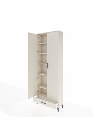 Arges Dolap 6 Raflı Tek Çekmeceli 2 Kapaklı 88x30x243 Aytaşı-Aytaşı