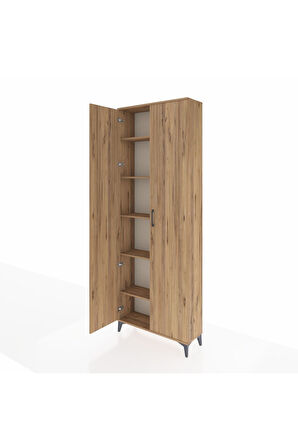 Arges Dolap 5 Raflı 2 Kapaklı 88x30x243 Çam-Çam