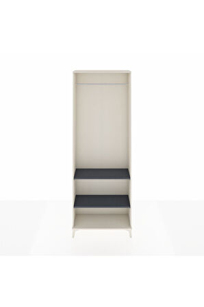 Arges Dolap 2 Raflı Tek Askılı 88x30x243 Aytaşı-Antrasit
