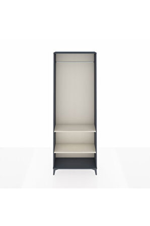 Arges Dolap 2 Raflı Tek Askılı 88x30x243 Antrasit-Aytaşı