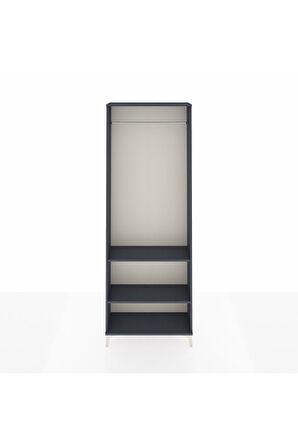 Arges Dolap 2 Raflı Tek Askılı 88x30x243 Antrasit-Antrasit
