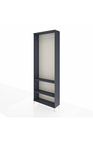 Arges Dolap 2 Raflı Tek Askılı 88x30x243 Antrasit-Antrasit