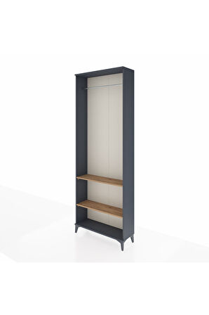 Arges Dolap 2 Raflı Tek Askılı 88x30x243 Antrasit-Çam