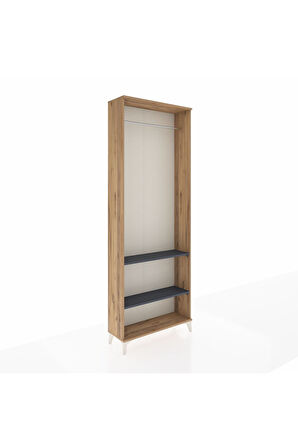 Arges Dolap 2 Raflı Tek Askılı 88x30x243 Çam-Antrasit