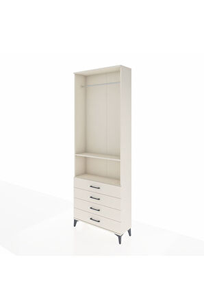 Arges Dolap 2 Raflı 4 Çekmeceli Tek Askılı 88x30x243 Aytaşı-Aytaşı