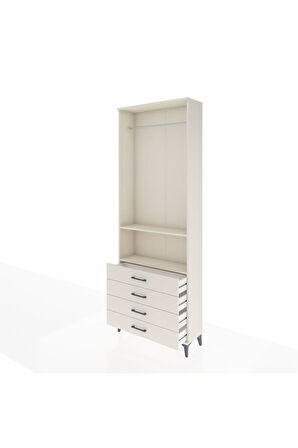 Arges Dolap 2 Raflı 4 Çekmeceli Tek Askılı 88x30x243 Aytaşı-Aytaşı