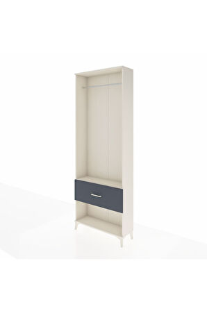 Arges Dolap Tek Raflı Tek Çekmeceli Tek Askılı 88x30x243 Aytaşı-Antrasit