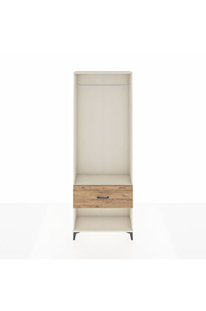 Arges Dolap Tek Raflı Tek Çekmeceli Tek Askılı 88x30x243 Aytaşı-Çam