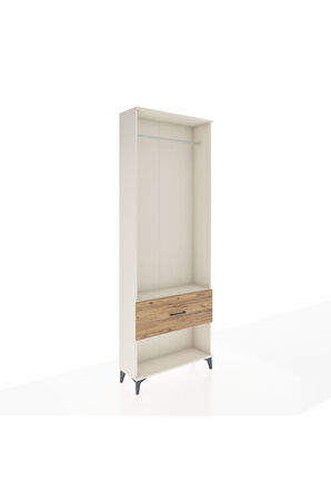 Arges Dolap Tek Raflı Tek Çekmeceli Tek Askılı 88x30x243 Aytaşı-Çam