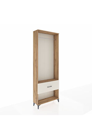 Arges Dolap Tek Raflı Tek Çekmeceli Tek Askılı 88x30x243 Çam-Aytaşı