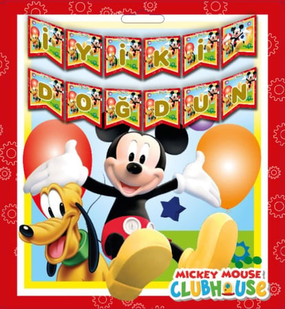 Özel Seri Çocuk Partisi Eğlence Parti Malzemesi MİCKEY MOUSE İYİ Kİ DOĞDUN BANNER
