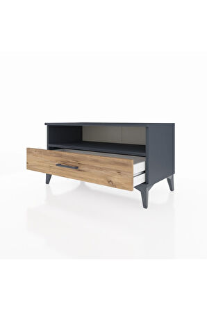 Hyperion Şifonyer Tek Raflı Tek Çekmeceli 88x44x48 Antrasit-Çam