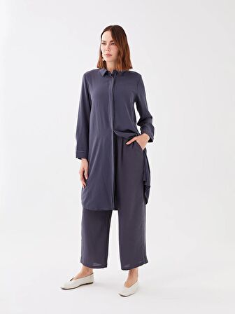 Kadın Beli Lastikli Düz Pantolon