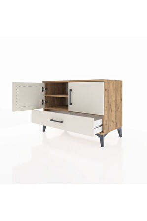 Hyperion Şifonyer 2 Raflı Tek Çekmeceli 2 Kapaklı 88x44x64 Çam-Aytaşı