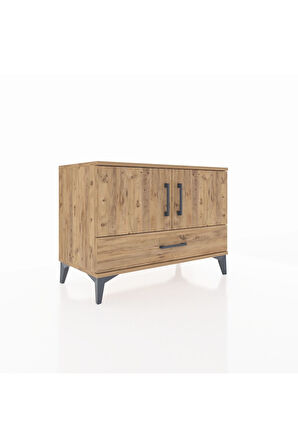 Hyperion Şifonyer 2 Raflı Tek Çekmeceli 2 Kapaklı 88x44x64 Çam-Çam