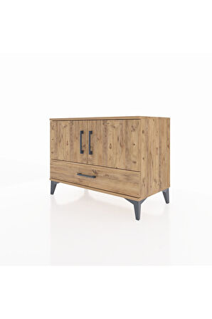 Hyperion Şifonyer 2 Raflı Tek Çekmeceli 2 Kapaklı 88x44x64 Çam-Çam