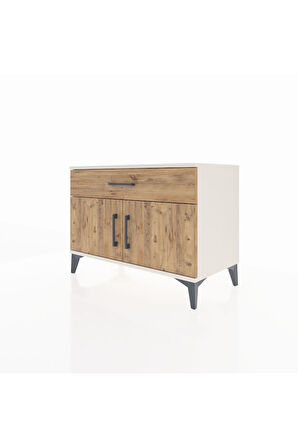 Hyperion Şifonyer Tek Raflı Tek Çekmeceli 2 Kapaklı 88x44x64 Aytaşı-Çam